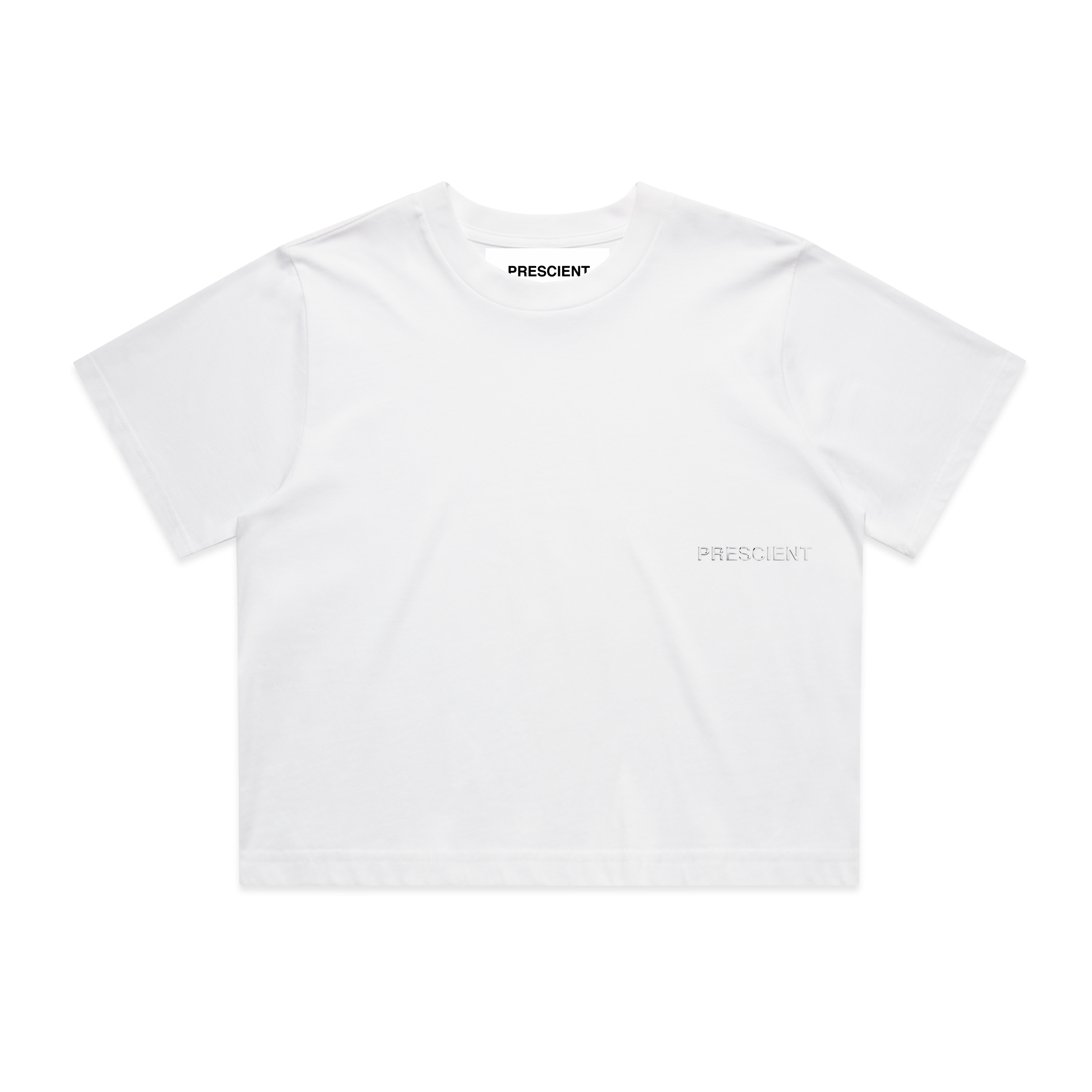 PRESCIENT SS26 CHROME CROPPED TEE